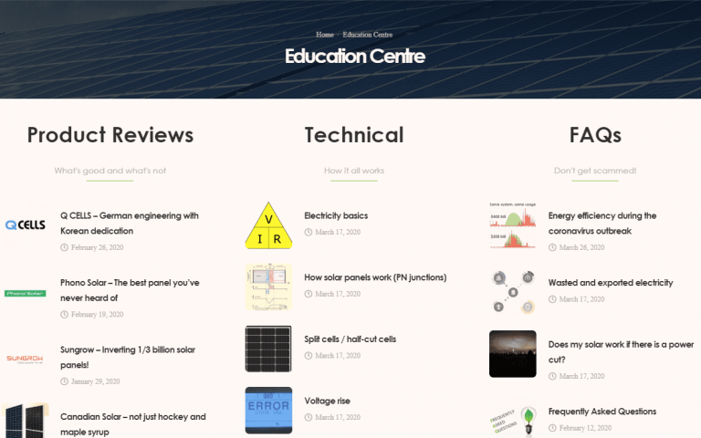 New website feature: the Education Centre!