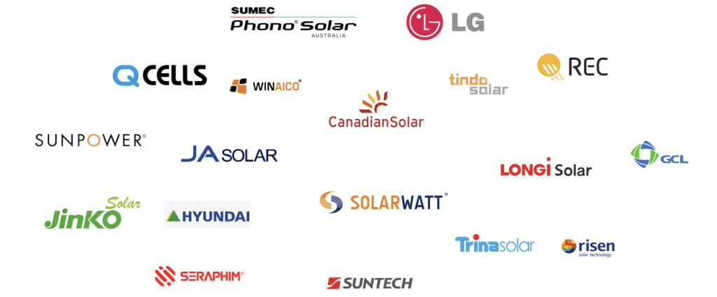 chart showing all the brands for the best solar panels in 2022