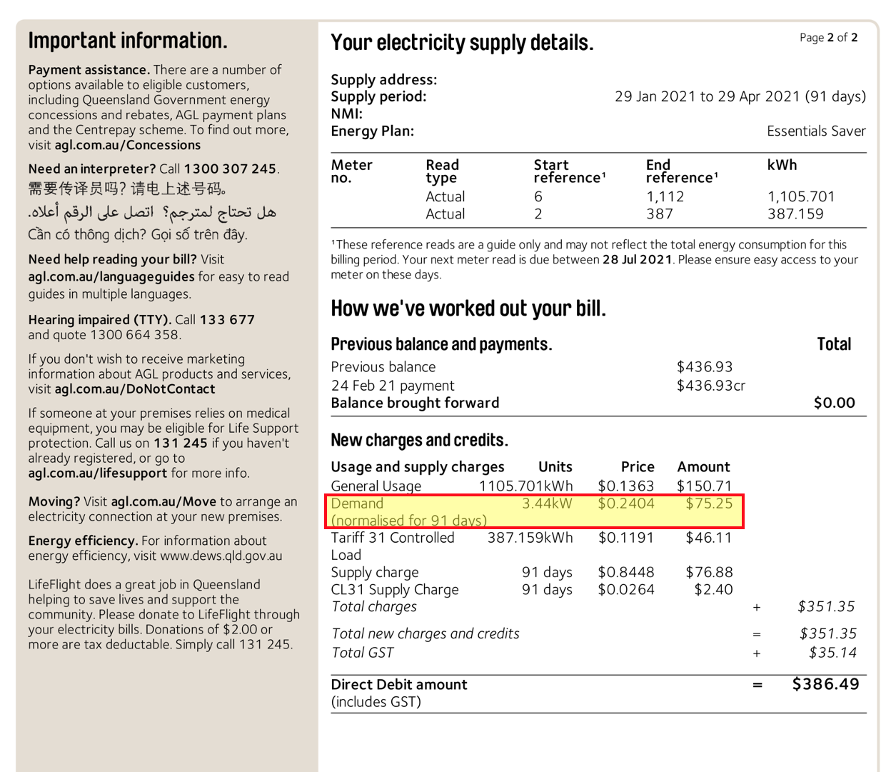 Fixed Demand Charges In Electricity Bill Sbpdcl